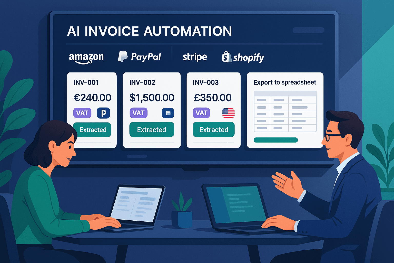 Ecommerce invoice parsing — Amazon, PayPal, Stripe invoice extraction workflow