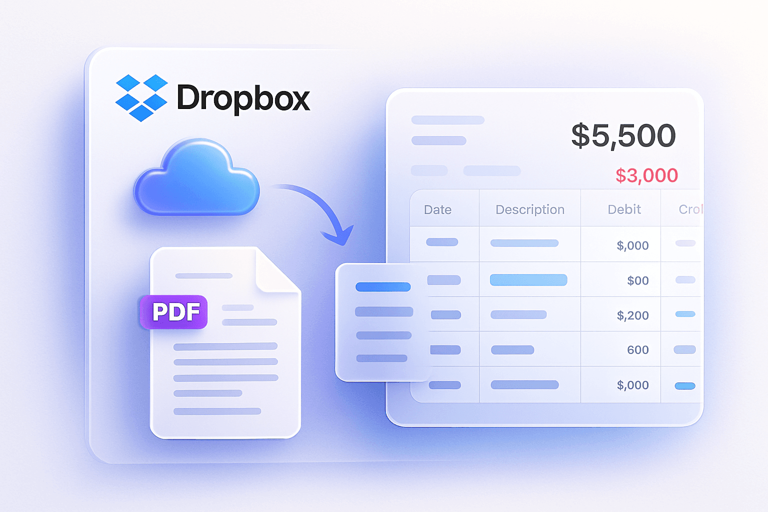 Bank statement processing from Dropbox into Excel