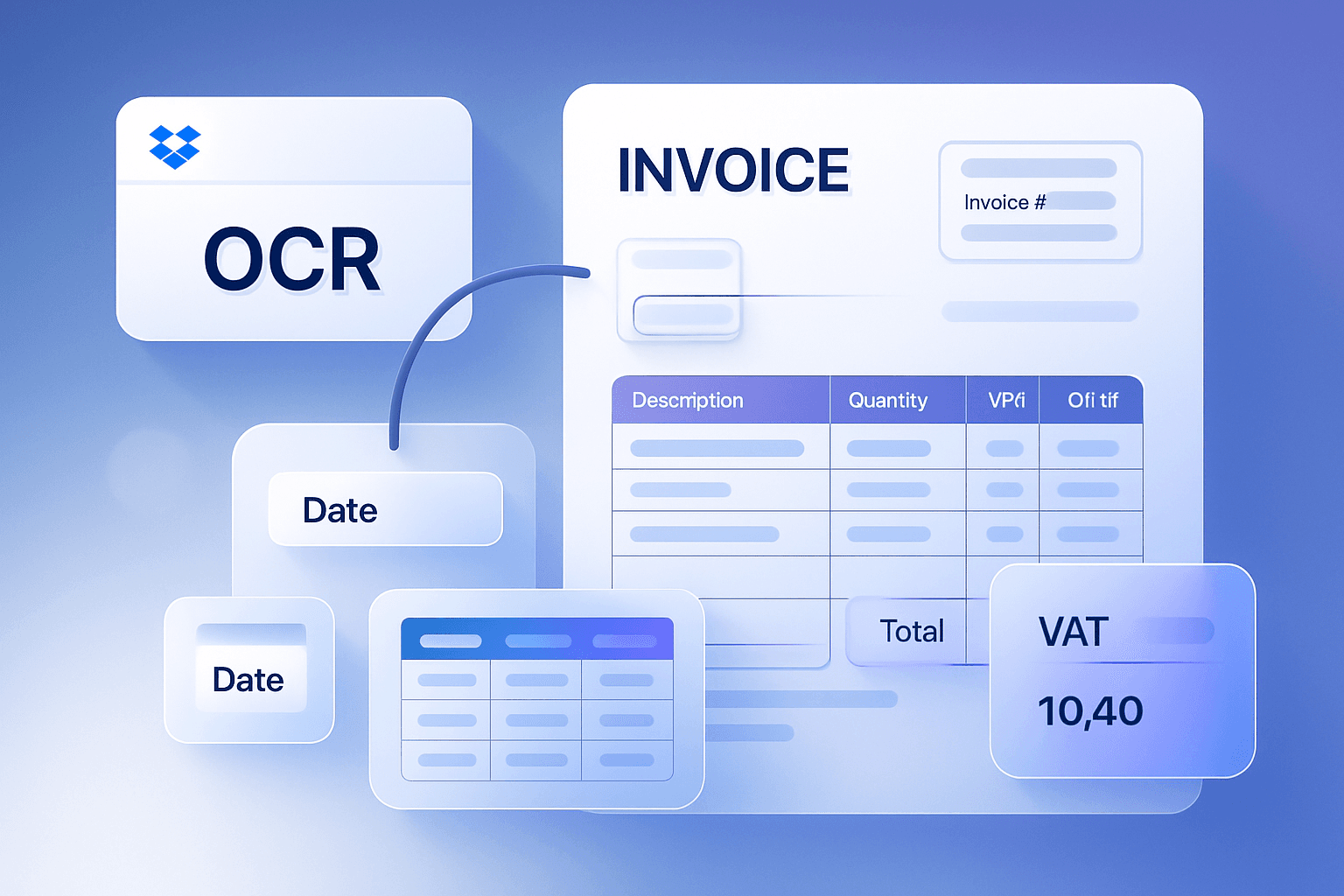 OCR reading scanned invoices from Dropbox