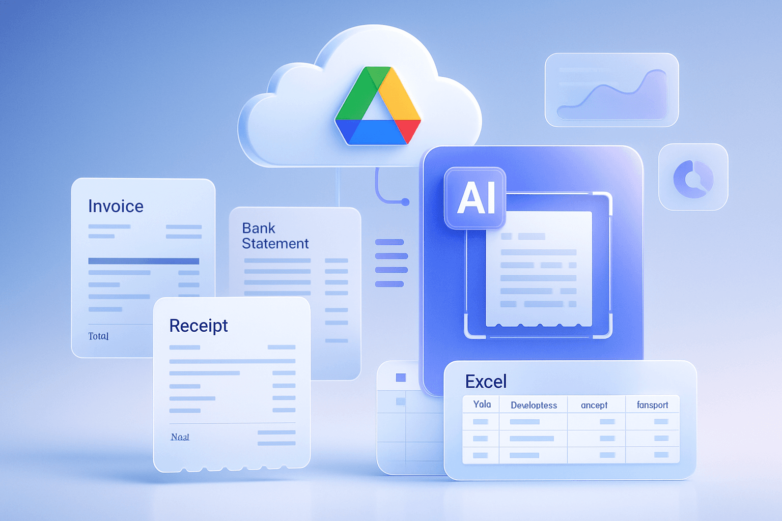 Google Drive invoice automation — AI processing PDFs into Excel