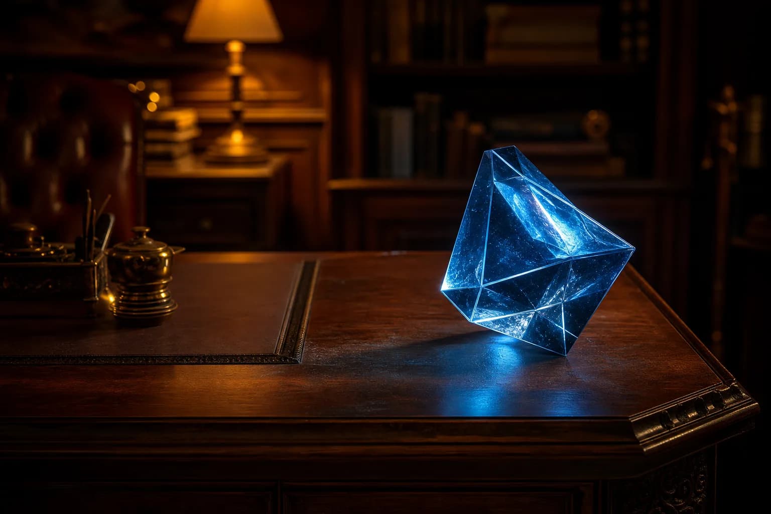 An object of unfamiliar geometry on a familiar desk