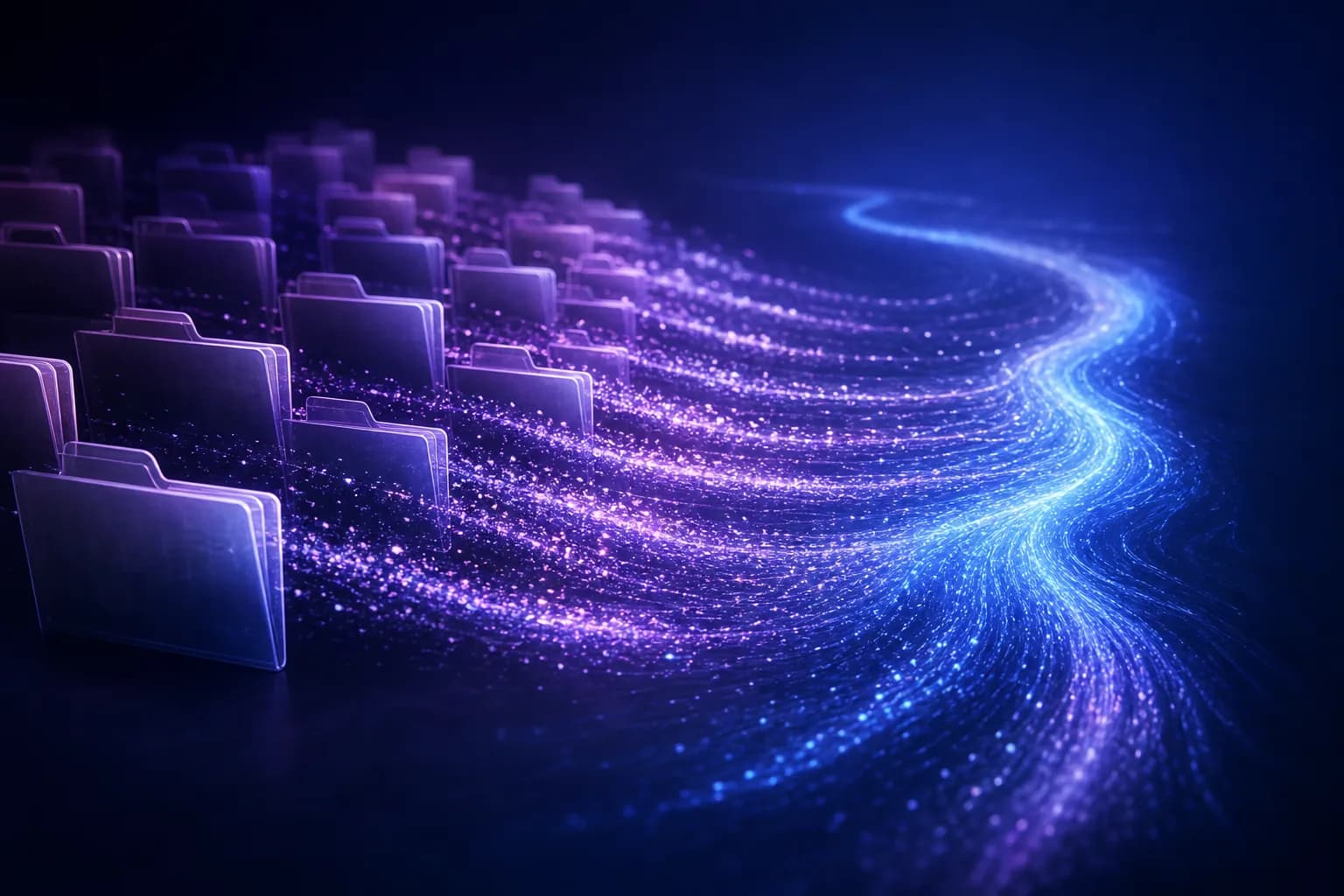 Many client folders of statements resolving into one structured extraction stream