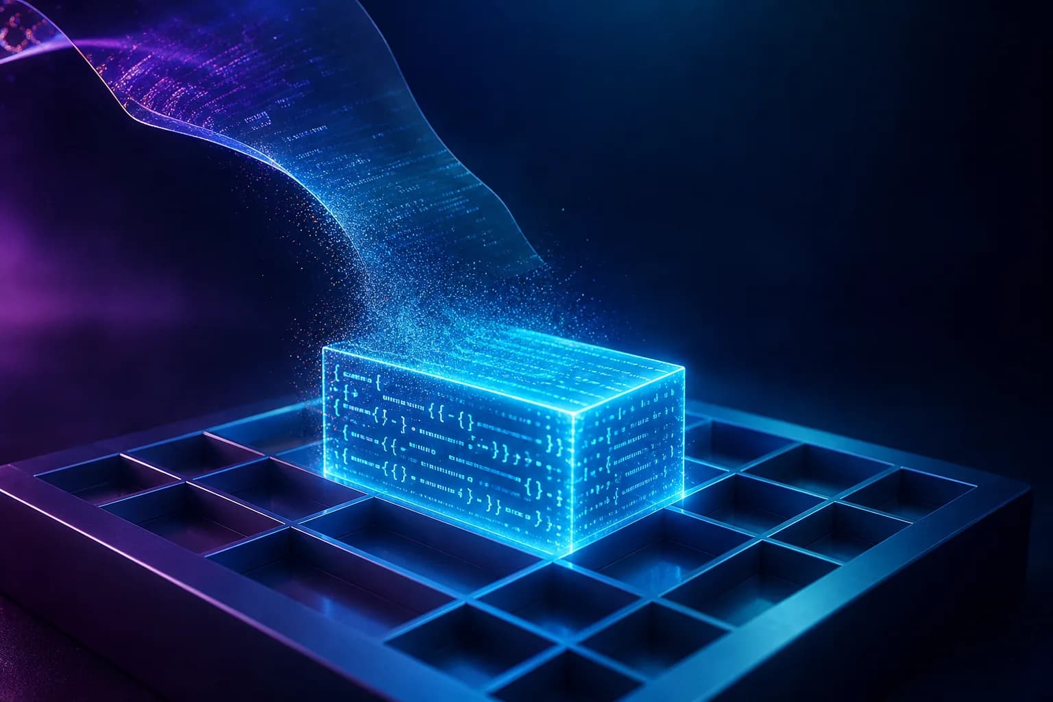 A document dropped into an internal tool resolving into structured JSON that snaps into a data table