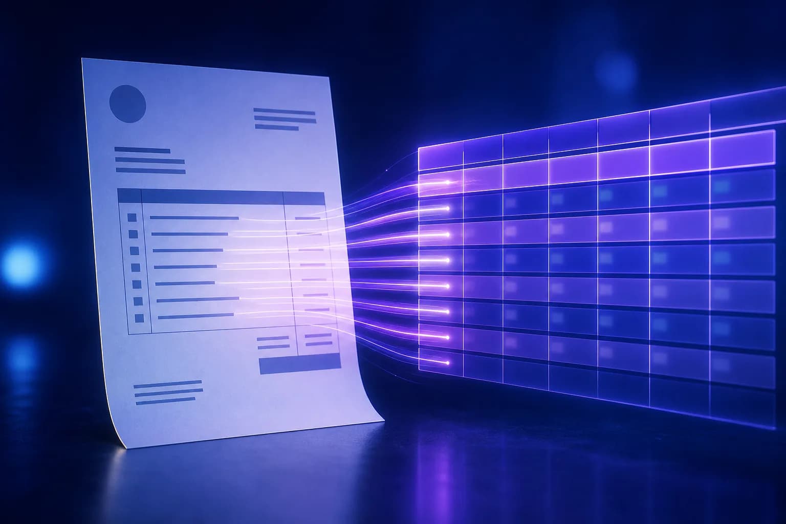 Una fattura PDF convertita in una tabella Excel pulita