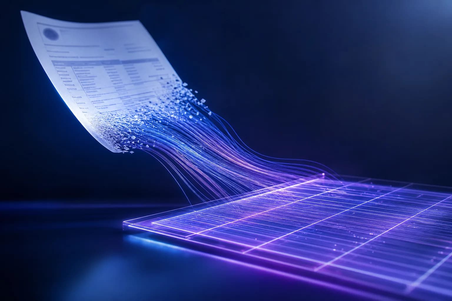 Un estratto conto PDF convertito in una tabella Excel pulita