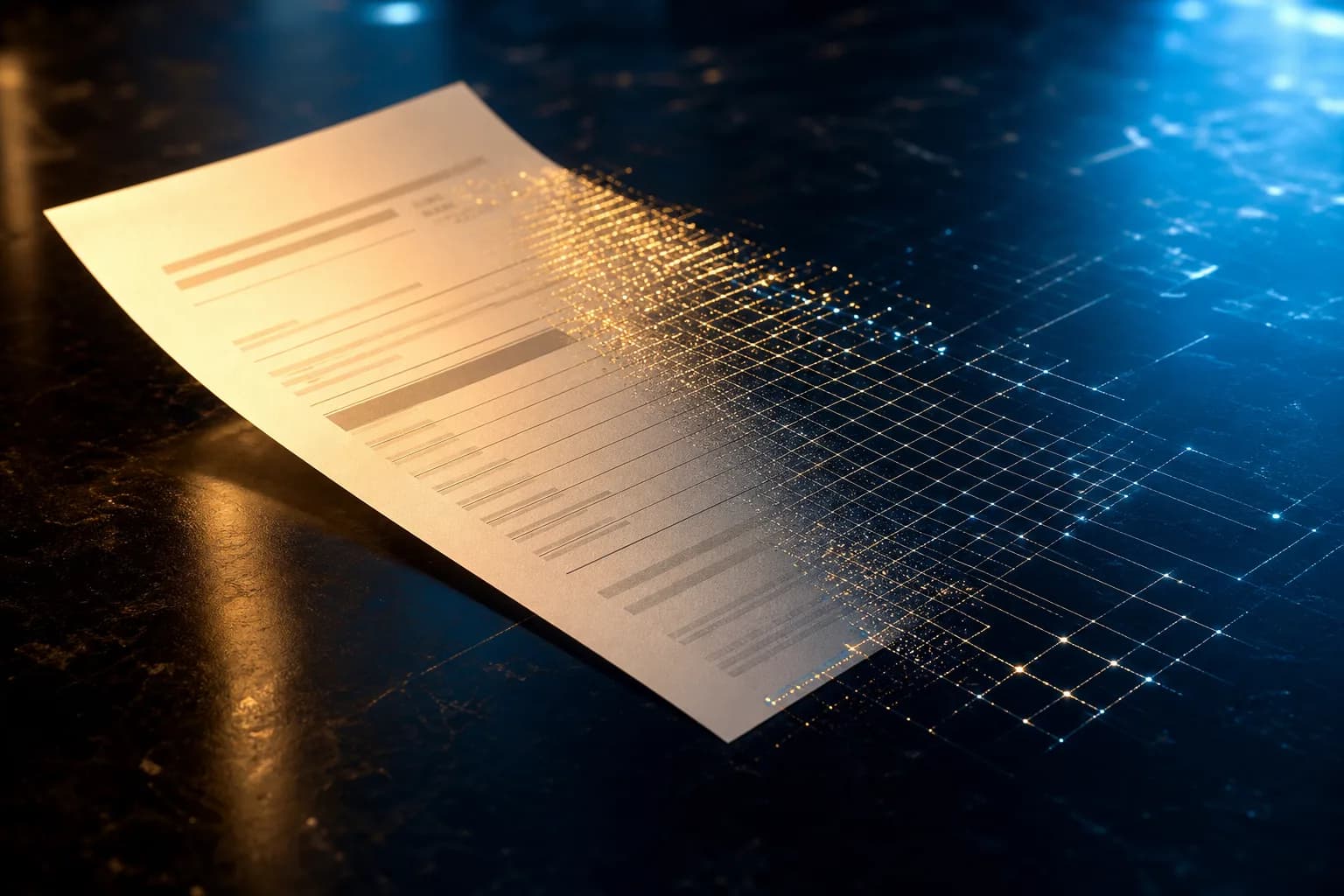 Un extracto bancario PDF convertido en una tabla Excel limpia