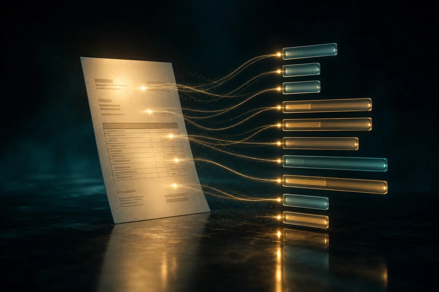 Une facture PDF dont les données sont extraites vers un tableau Excel