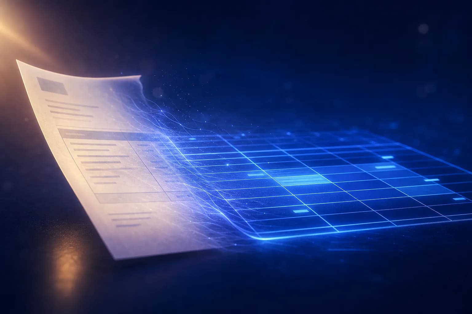 Una factura PDF convertida en una tabla de Excel limpia