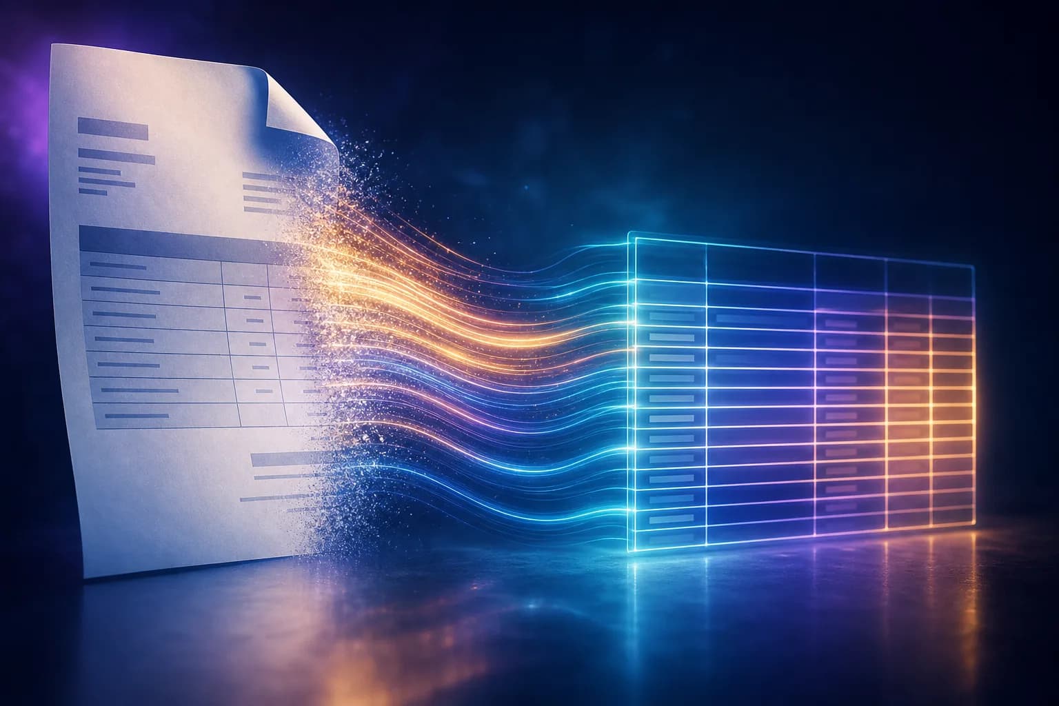 Une facture PDF convertie en tableau Excel propre