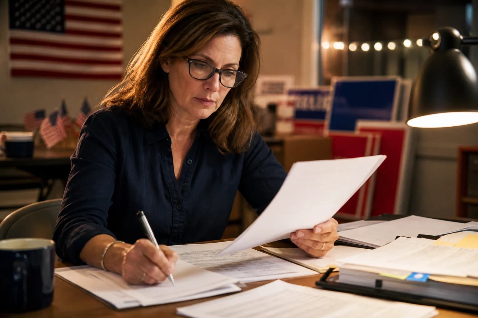Bank statements and payout reports read and organized for a political campaign's compliance
