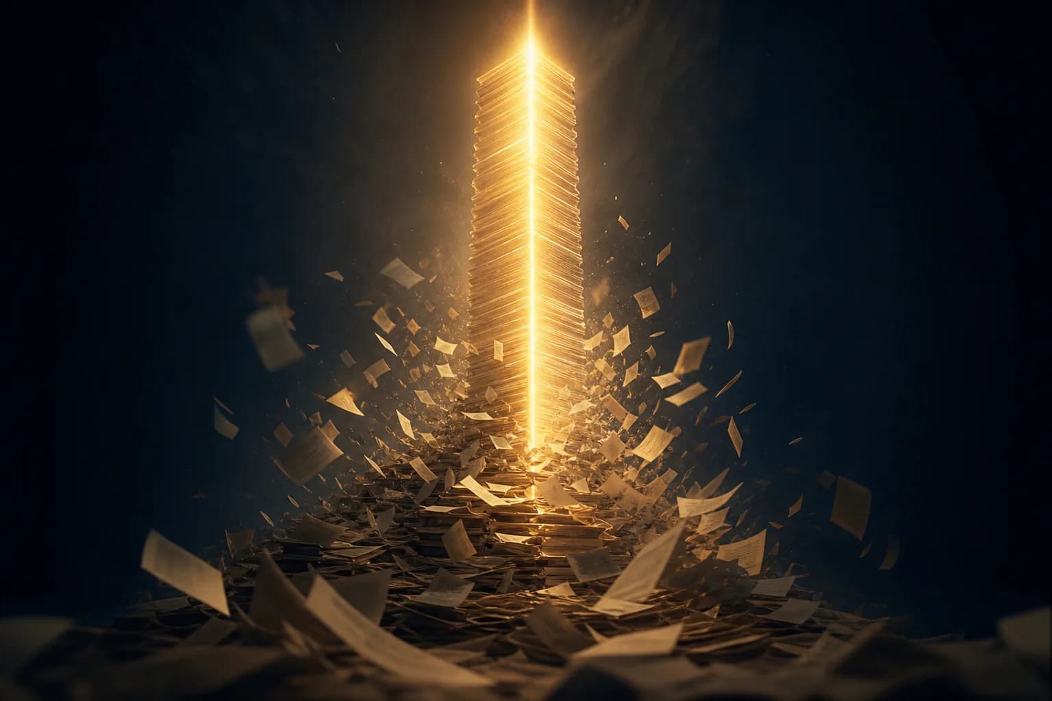 A year of unprocessed financial documents being worked into complete books