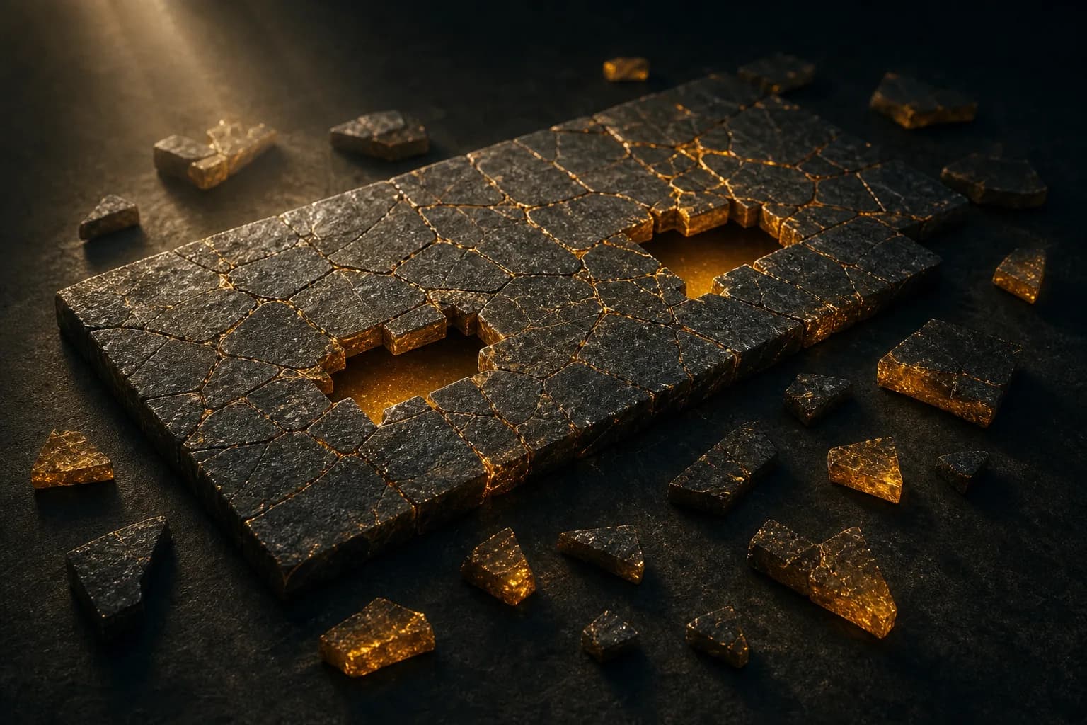 Fragments assembled into an ordered record with gaps still open
