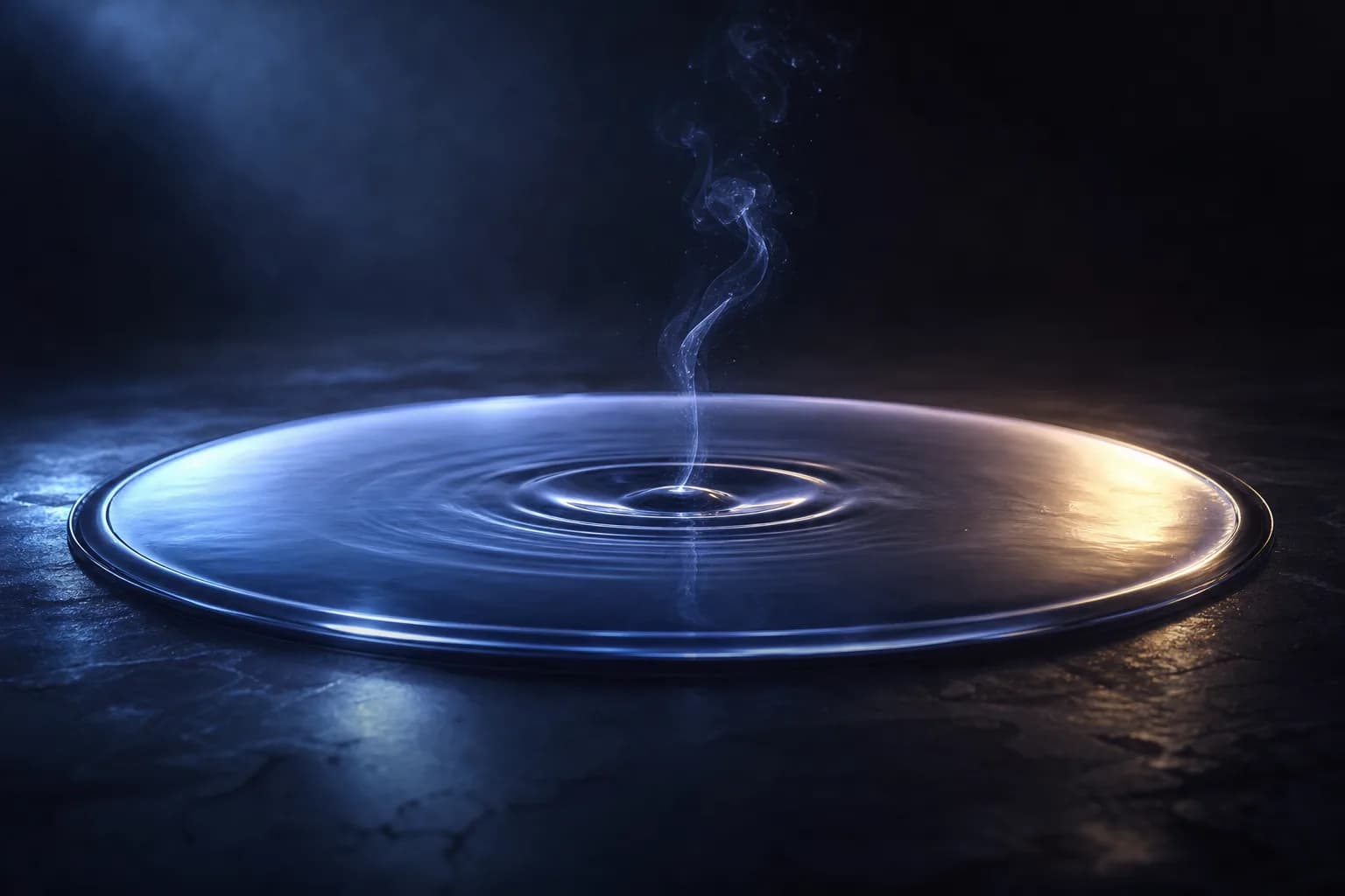 Water sitting perfectly still in a wide, shallow pool