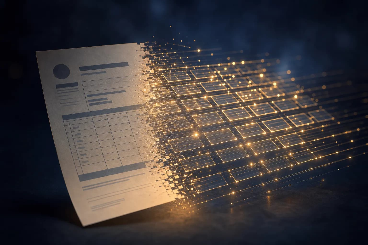 A pay stub PDF converted into a clean Excel spreadsheet of earnings, deductions and net pay
