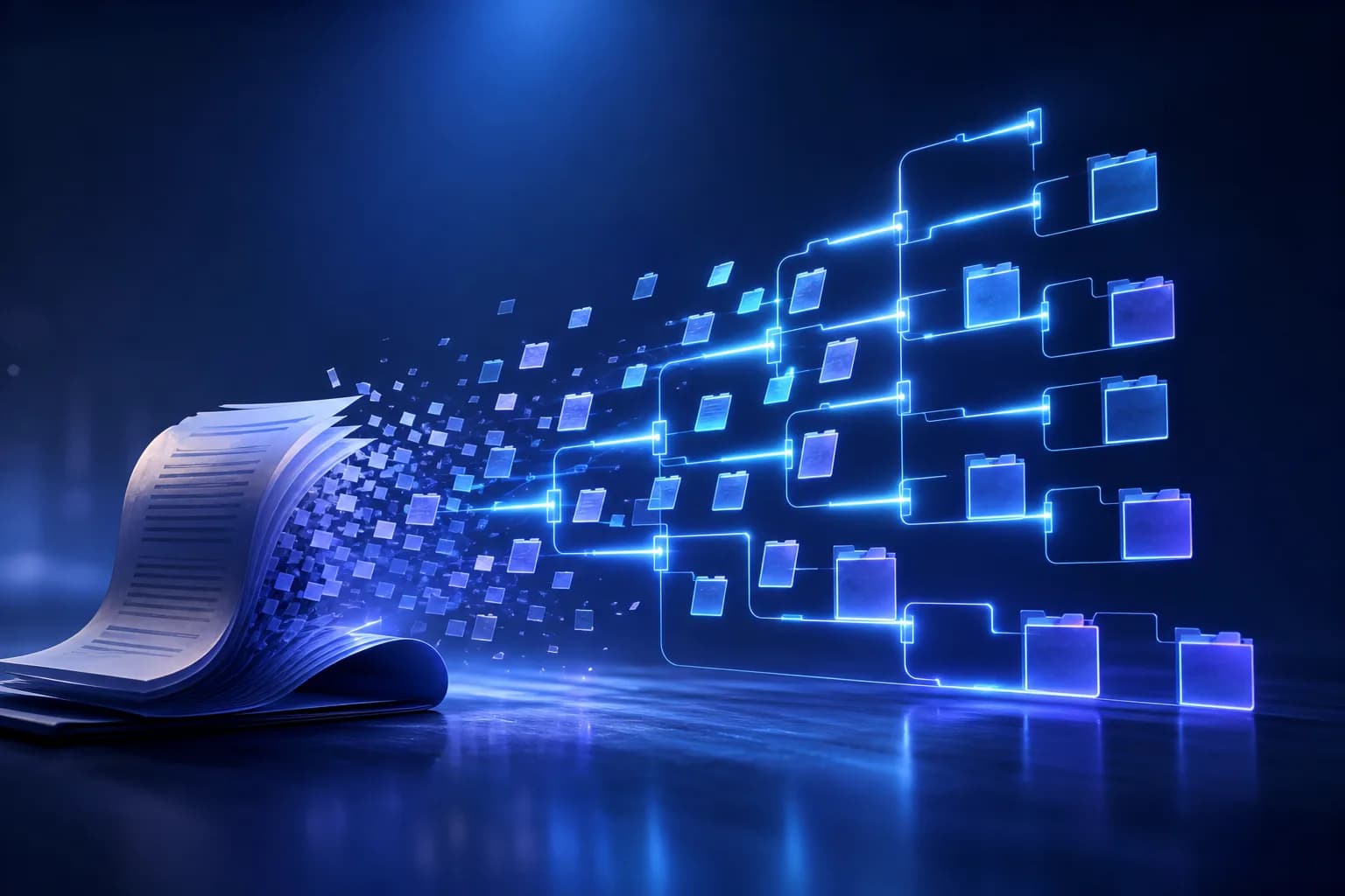 A PDF being converted into structured XML elements