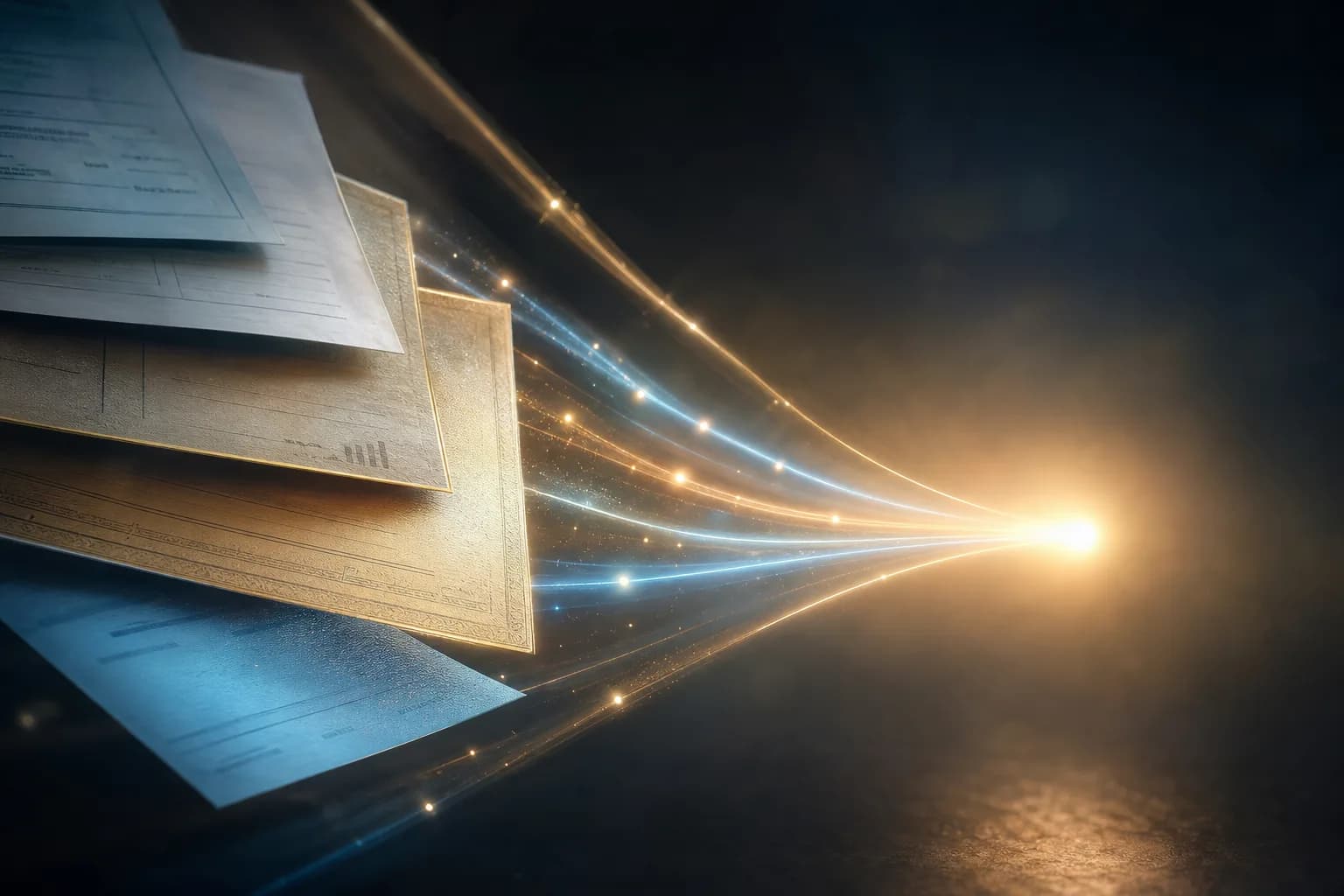 A mix of proof-of-income documents being turned into structured income data