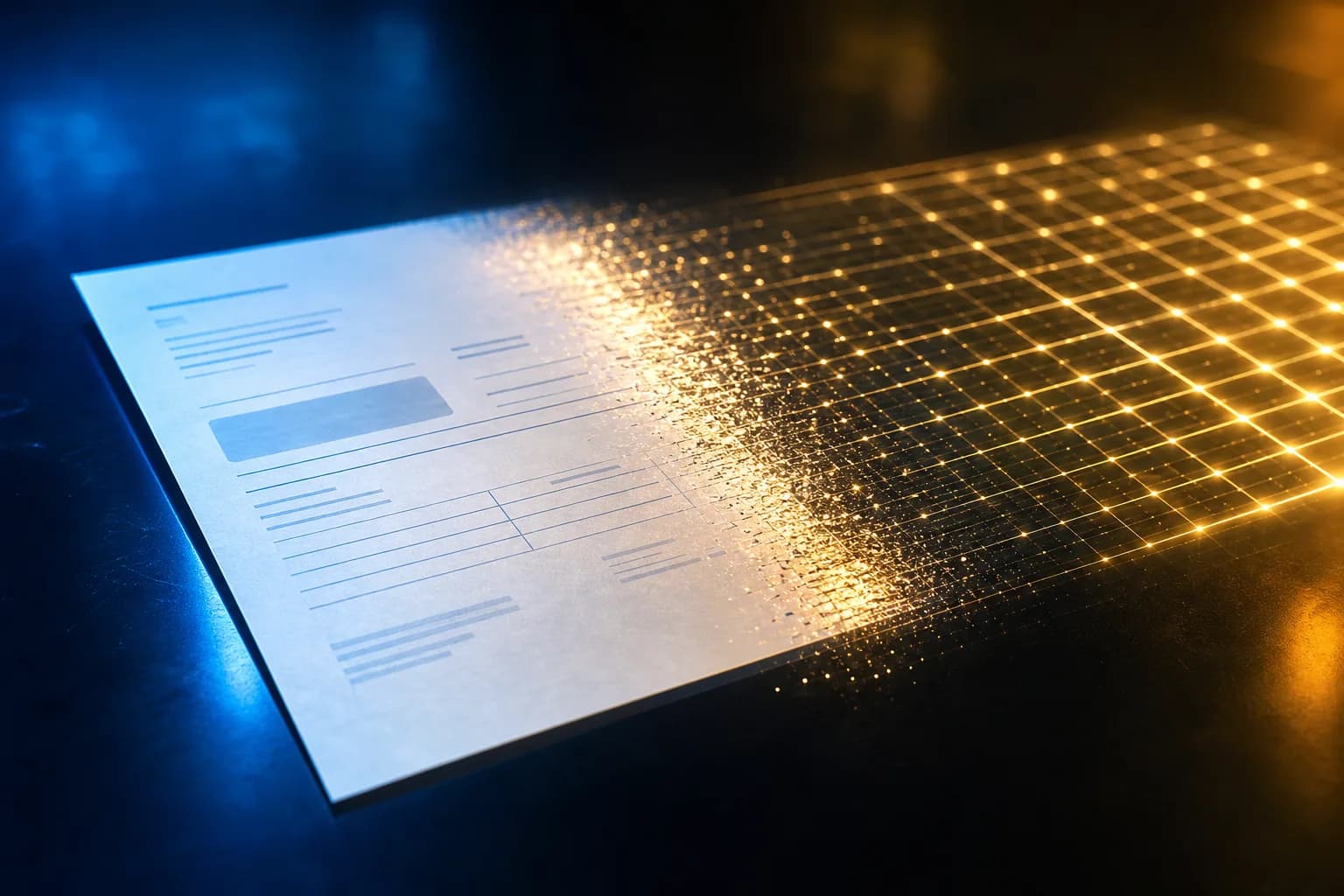 Eine PDF-Rechnung wird in eine saubere Excel-Tabelle umgewandelt
