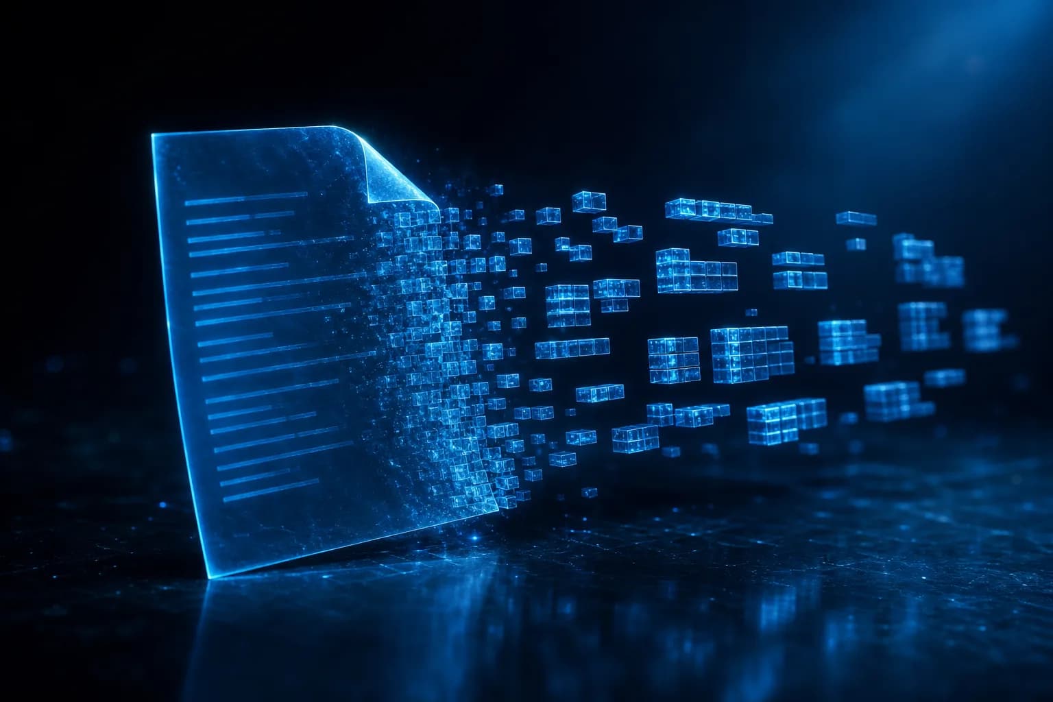 Un document brut se transformant en réponse JSON structurée avec scores de confiance