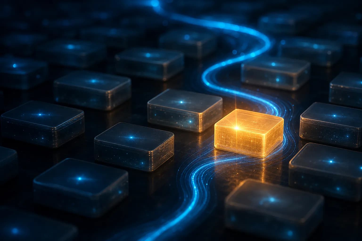 Una griglia di calendario luminosa con una cella più intensa delle altre