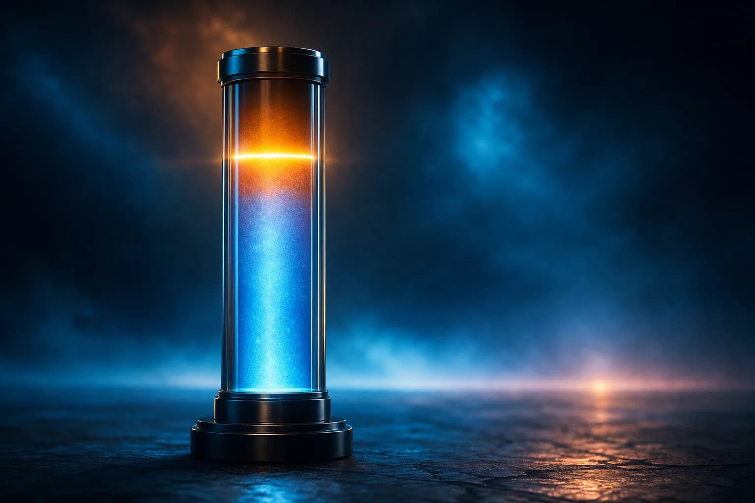 Un indicatore luminoso che sale gradualmente verso una linea di soglia