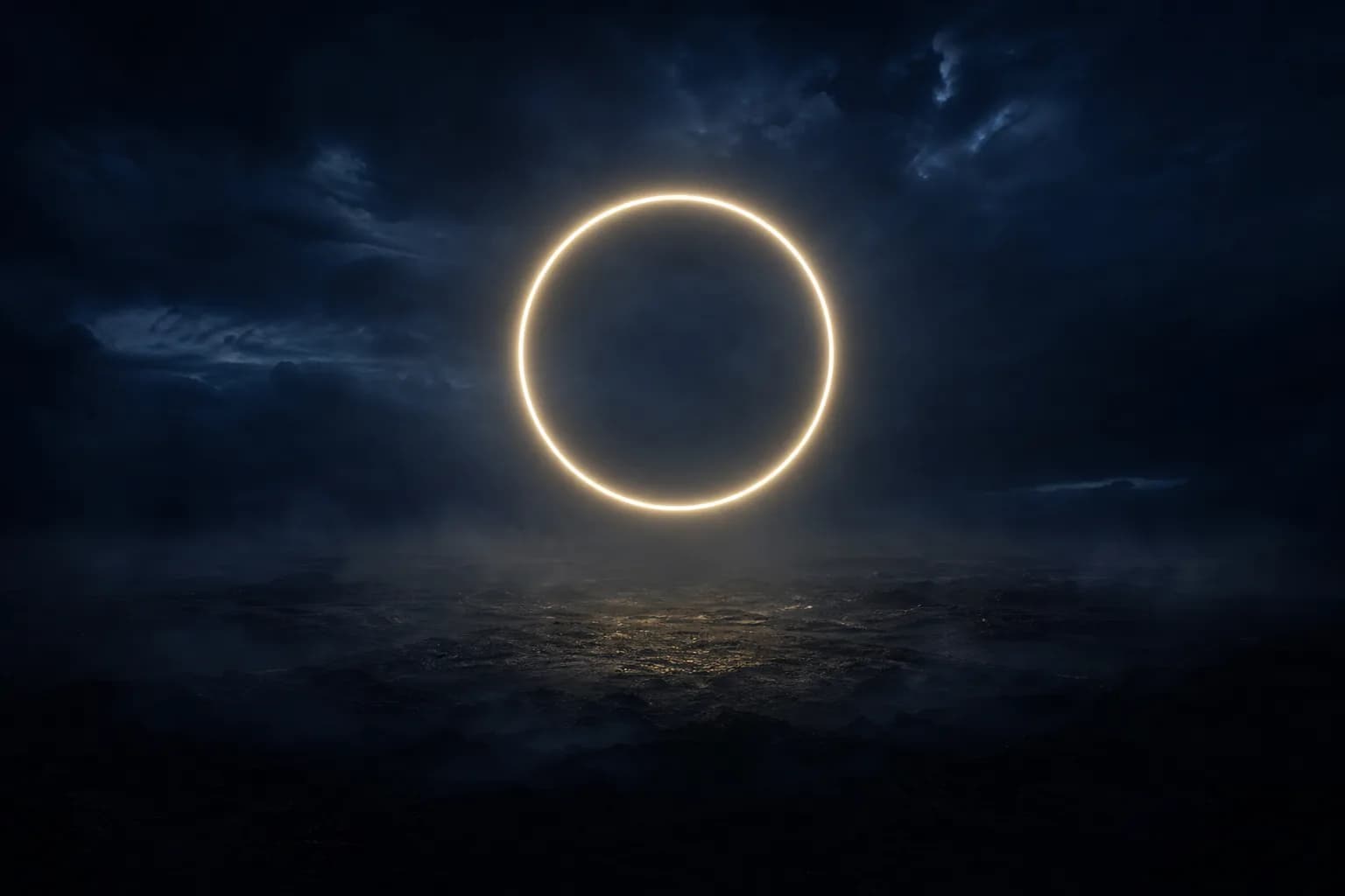 A closed ring above a landscape that remains unknowable