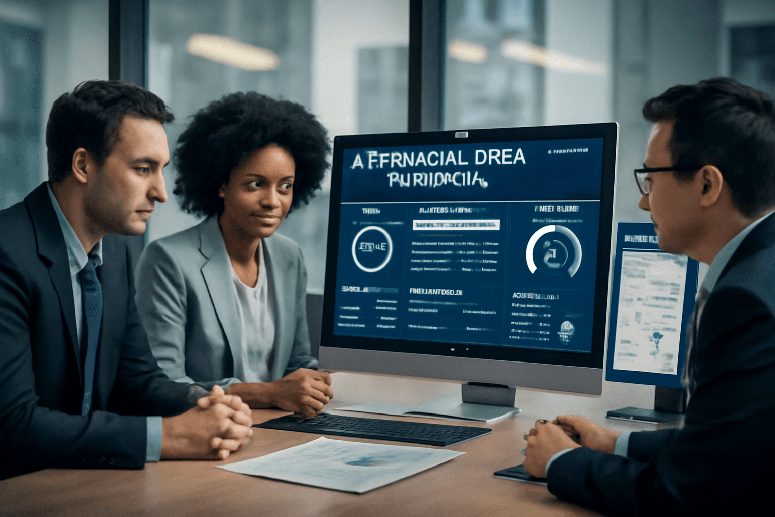 Enterprise finance team using AI financial data validation software with compliance dashboards and quality metrics