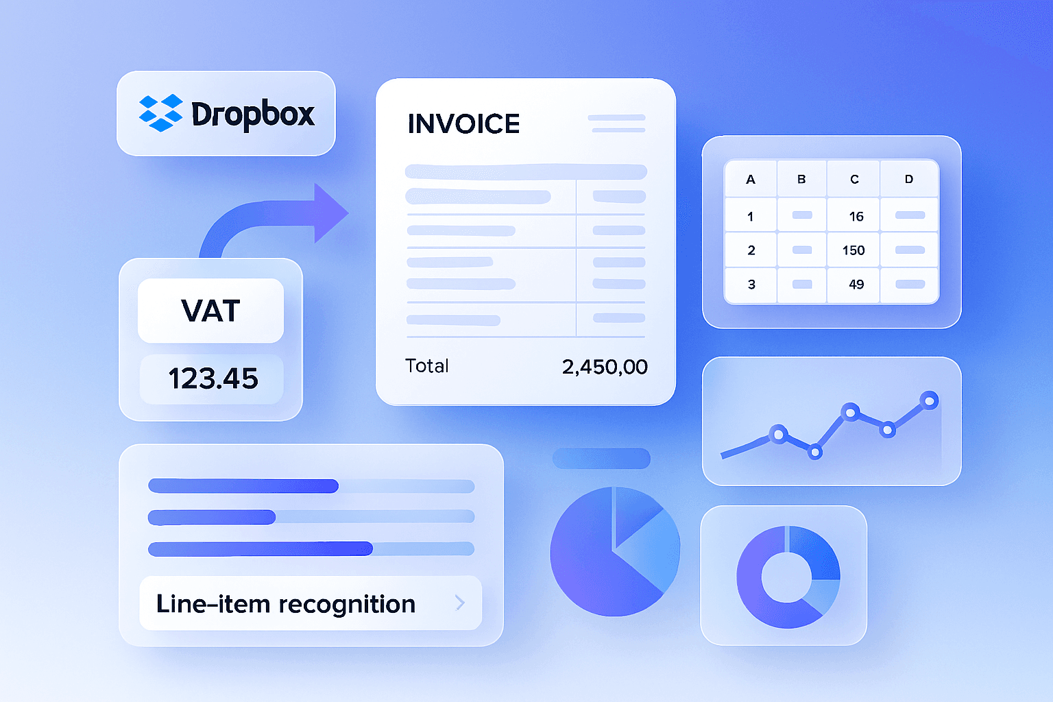 AI invoice extraction from Dropbox into spreadsheets