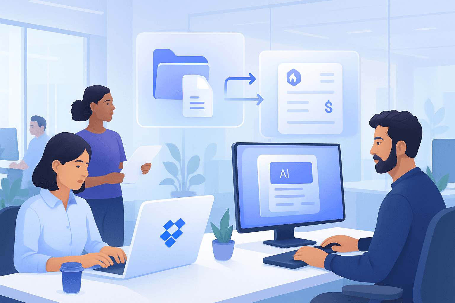Finance department using Dropbox with AI automation