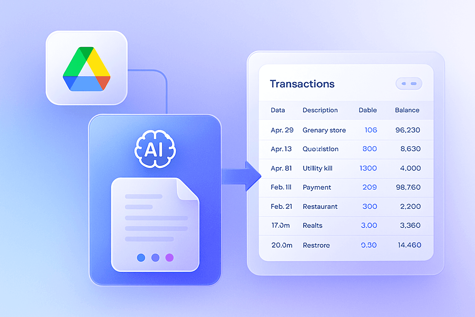 Bank statements from Google Drive into Excel transactions