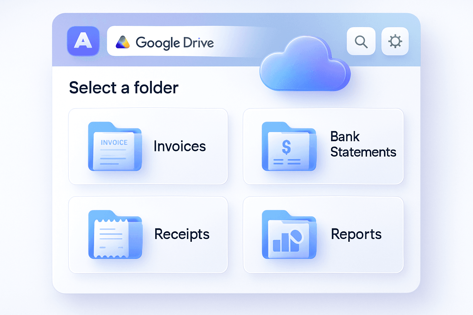 Selecting Google Drive folders to process