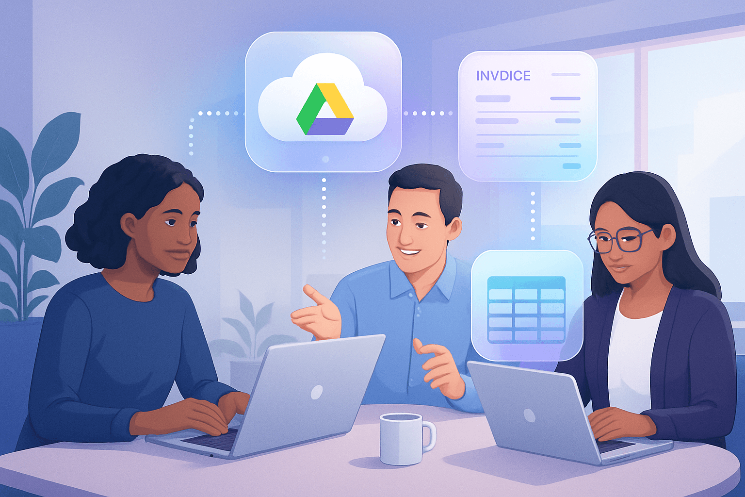 Accounting team using Google Drive with AI automation