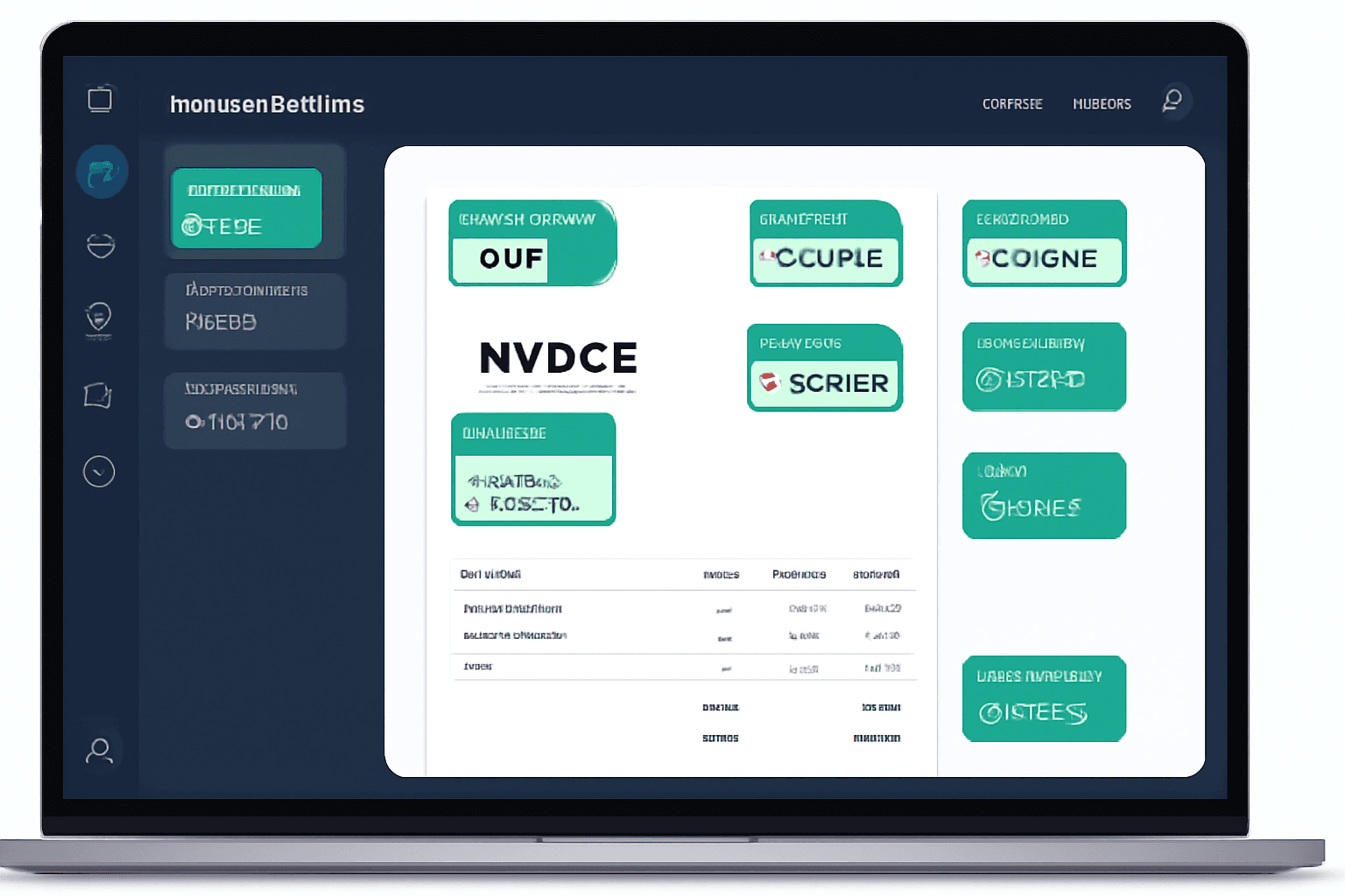 Invoice validation software highlighting invoice number, dates, supplier information, VAT values and totals