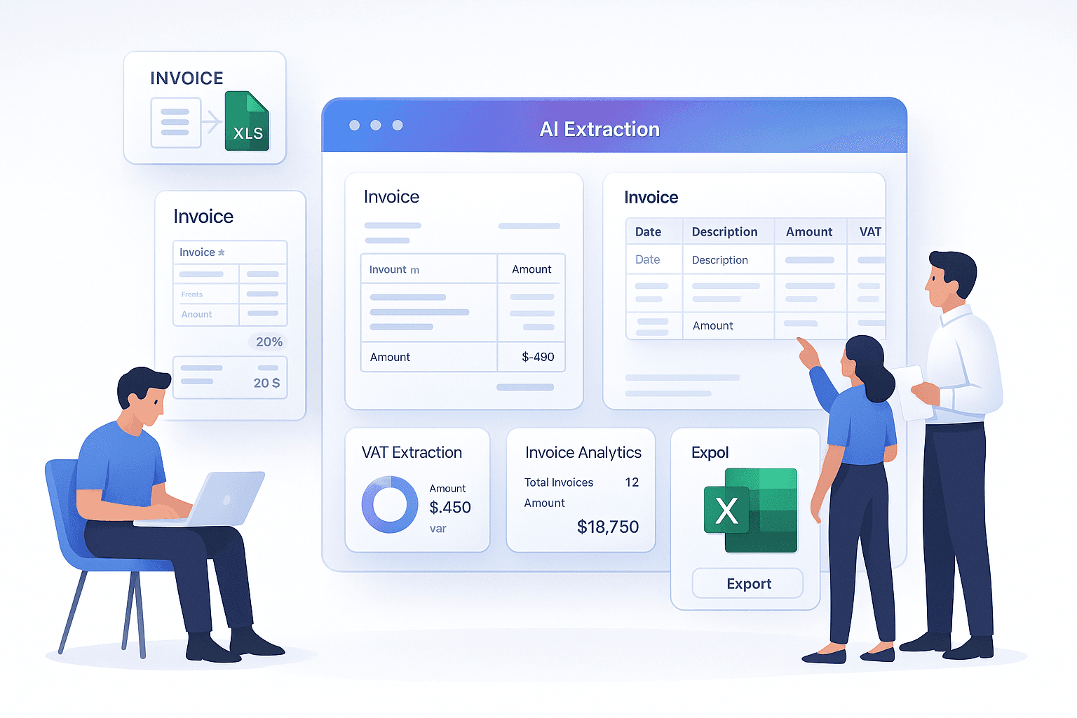 Accounting automation with AI invoice PDF to Excel conversion