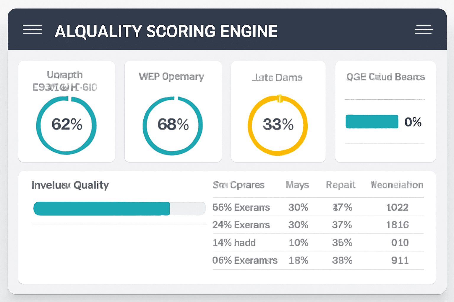 AI quality scoring engine evaluating invoice completeness, VAT accuracy, line items and OCR confidence