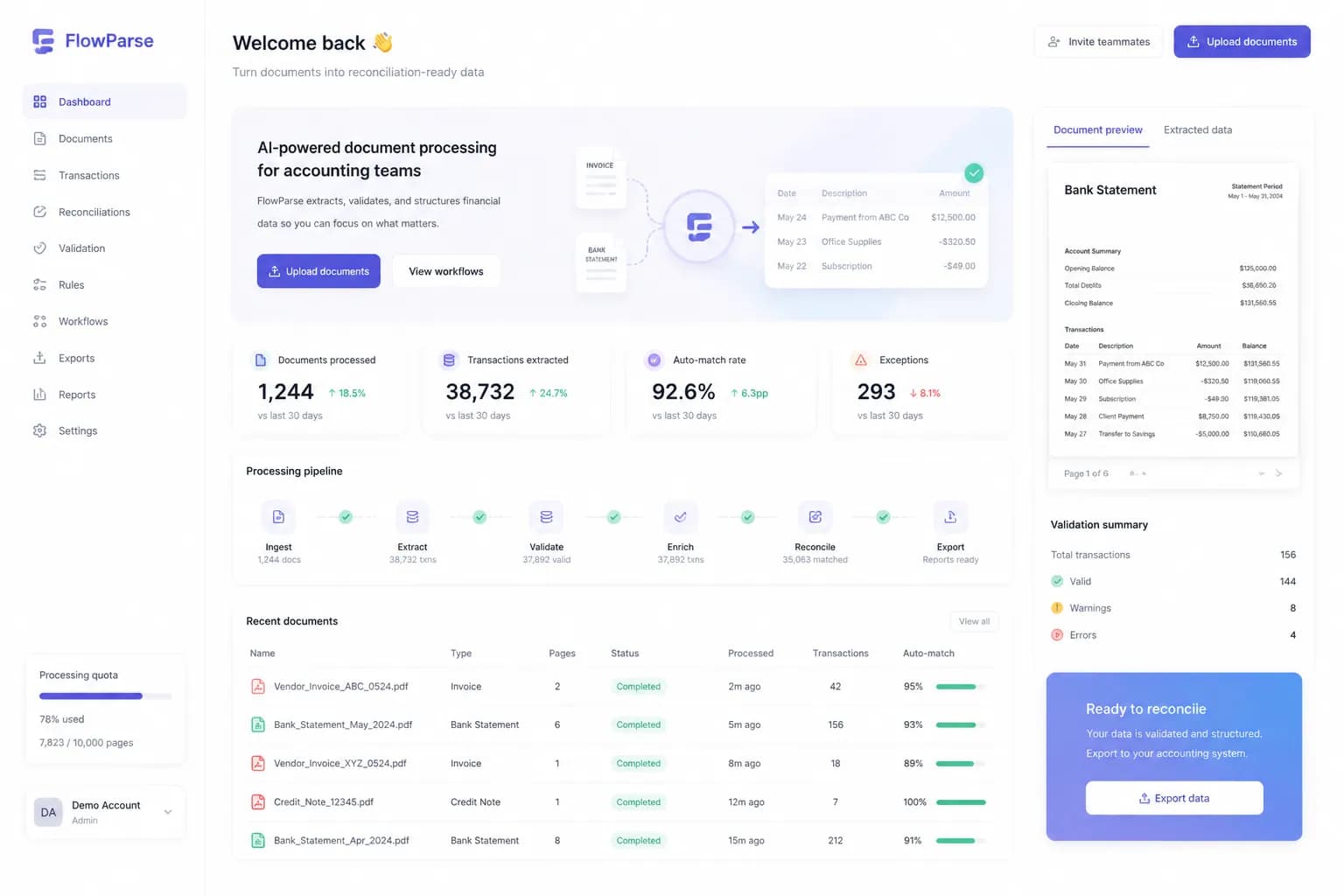 Accounting-focused document automation