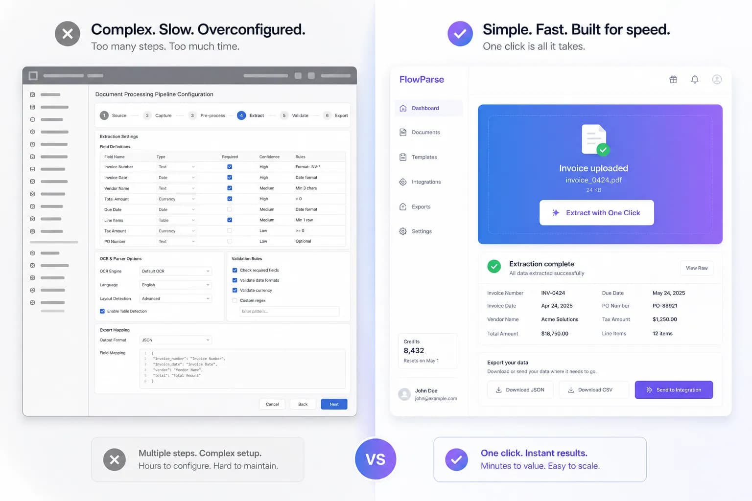 Rossum vs ParseFlow AI comparison