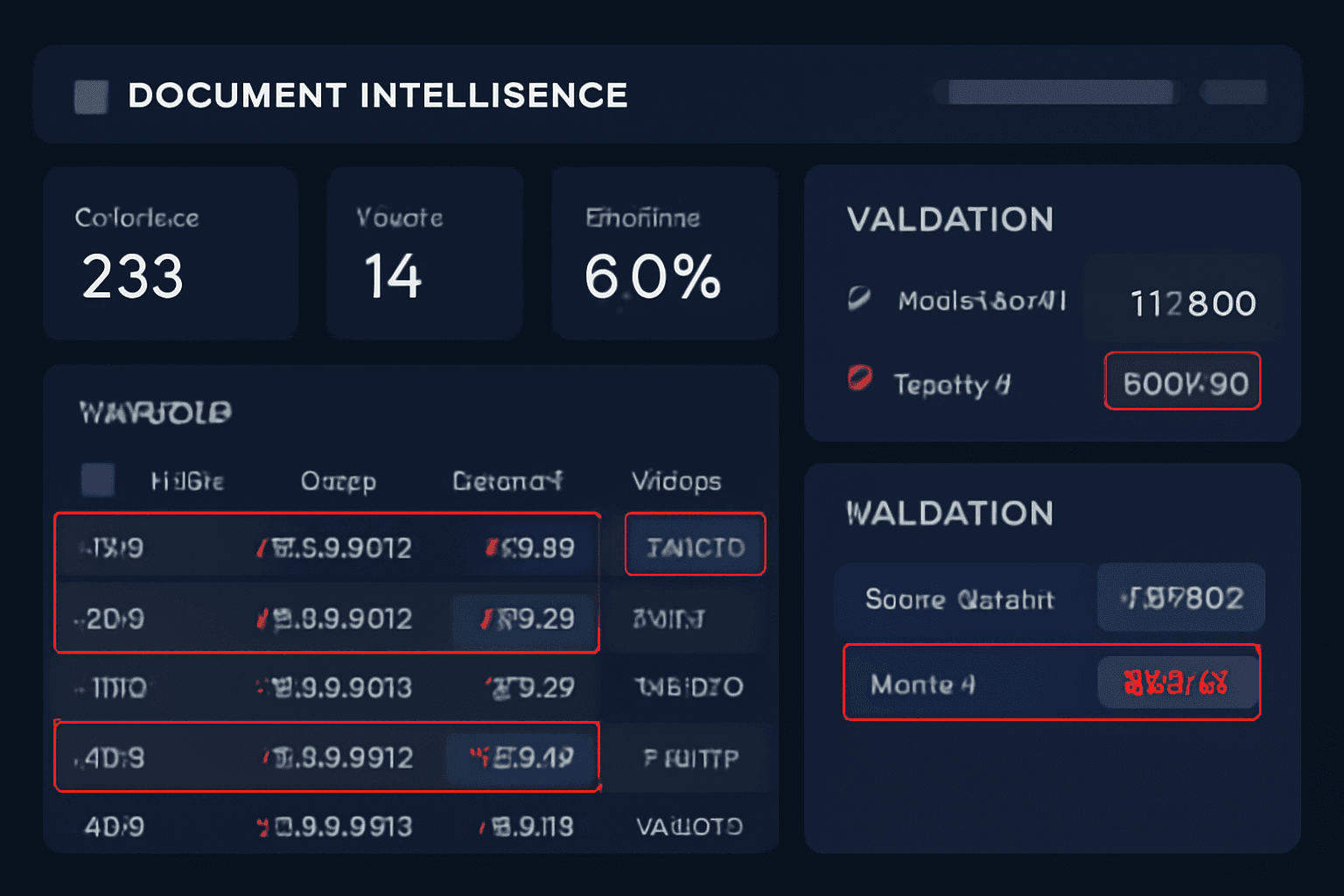 OCR engine misreading invoice fields while AI validation flags extraction errors