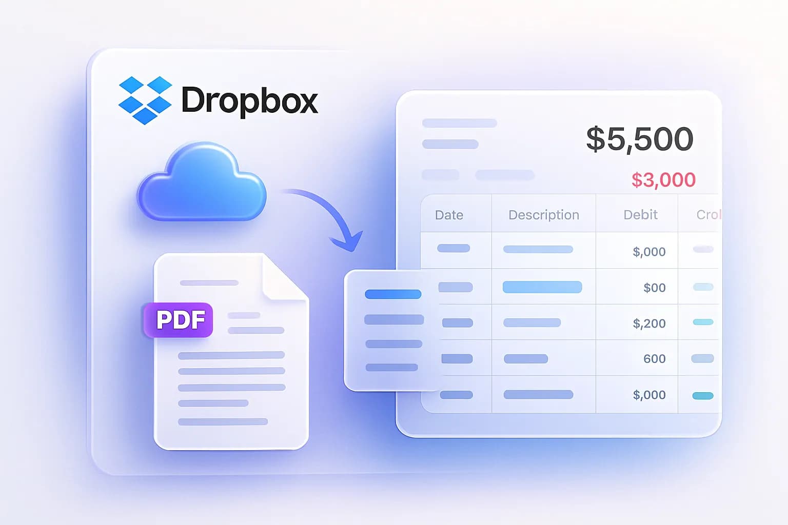 Bank statement processing from Dropbox into Excel