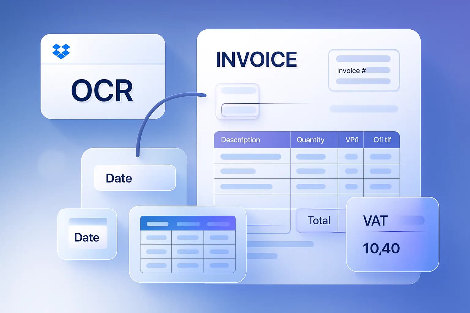 OCR reading scanned invoices from Dropbox