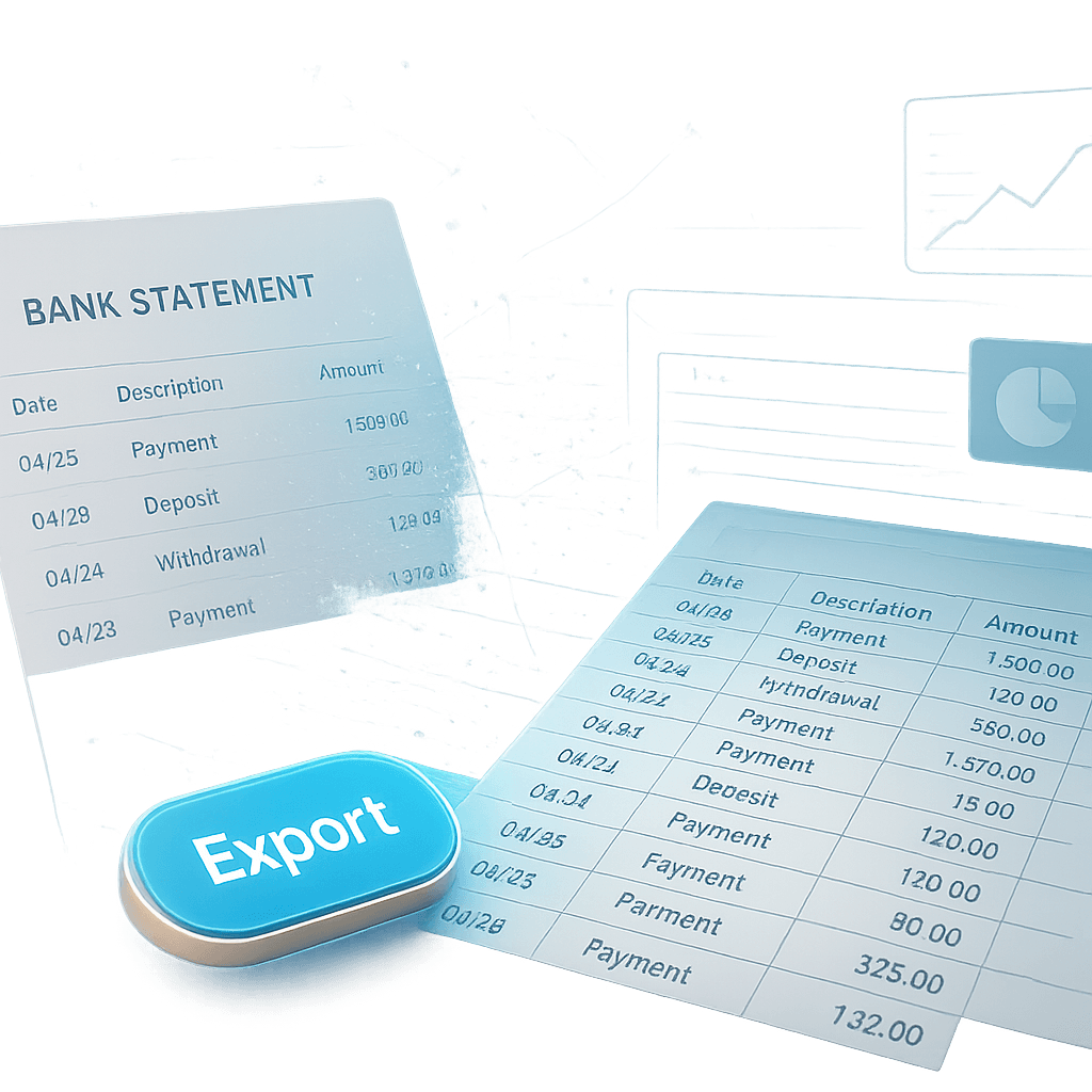 Extract PDF bank statement transactions to Excel