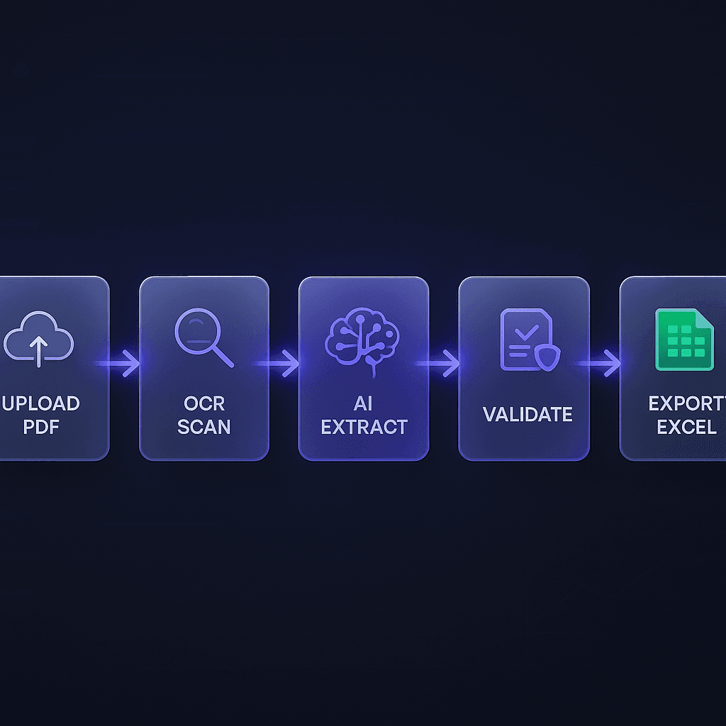 FlowParse AI bank statement extraction workflow