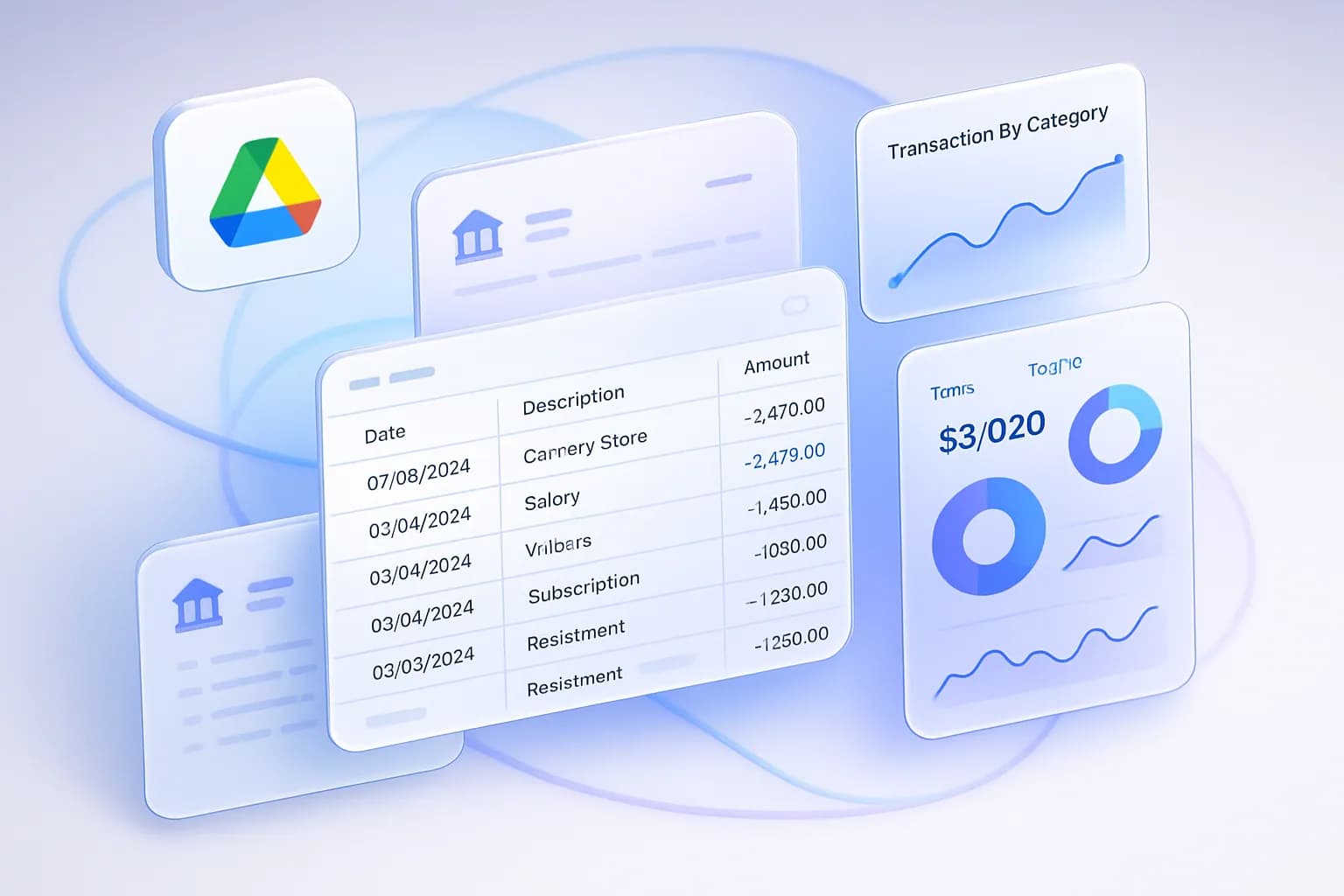 Bank statement processing from Google Drive into Excel