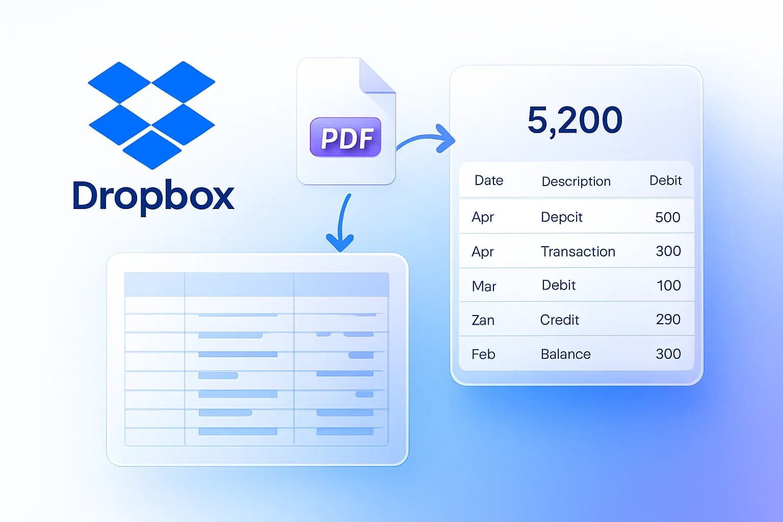 Bank statements from Dropbox into Excel transactions
