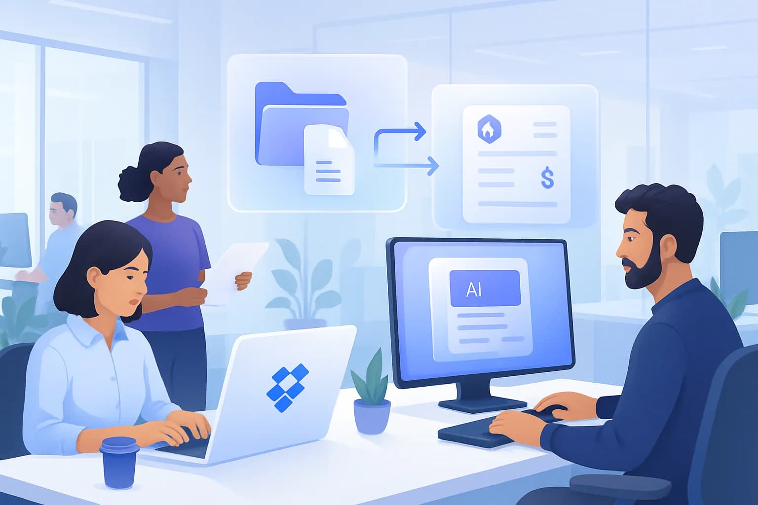 Finance department using Dropbox with AI automation