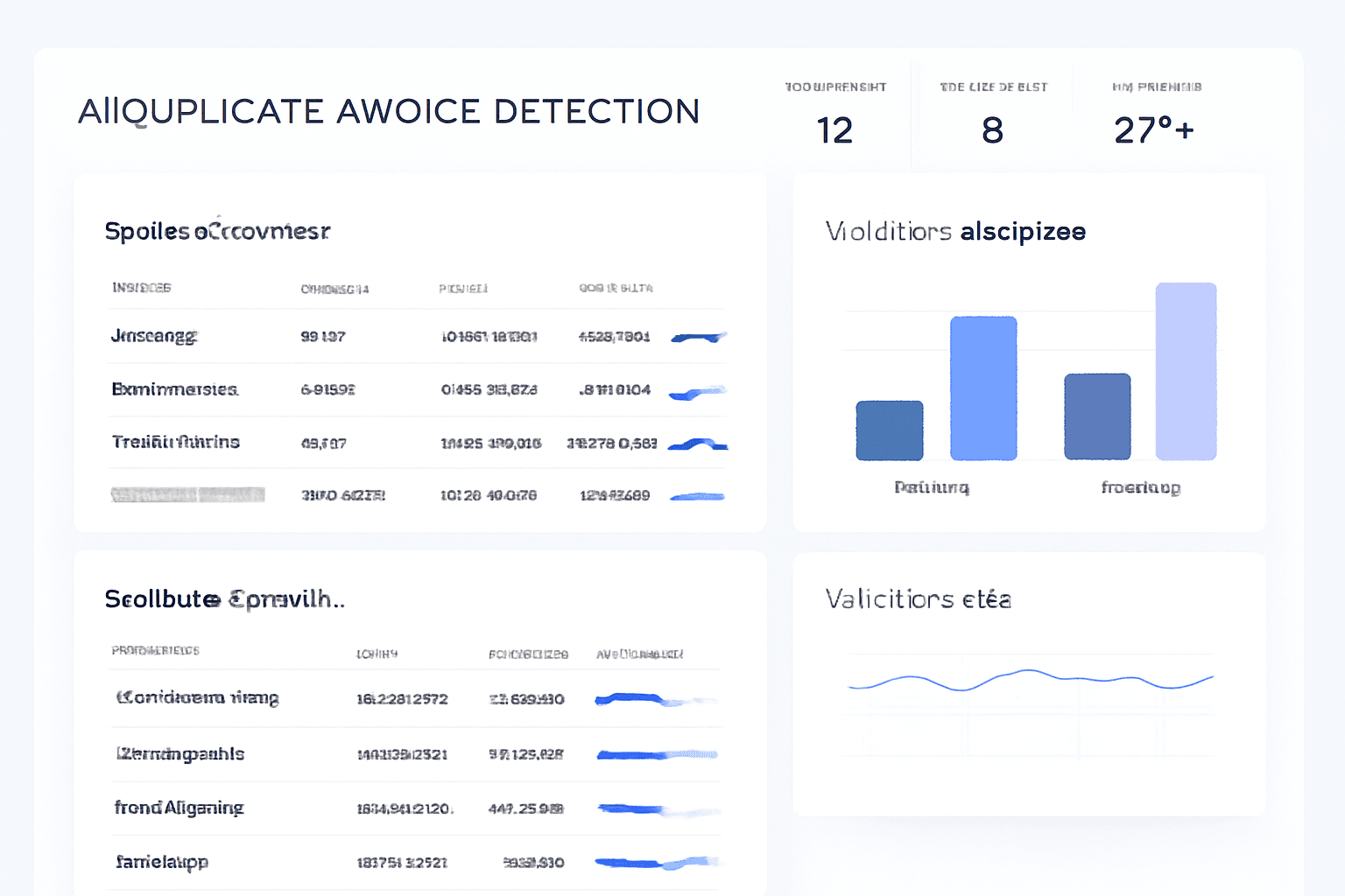 AI duplicate invoice detection dashboard highlighting repeated supplier invoices