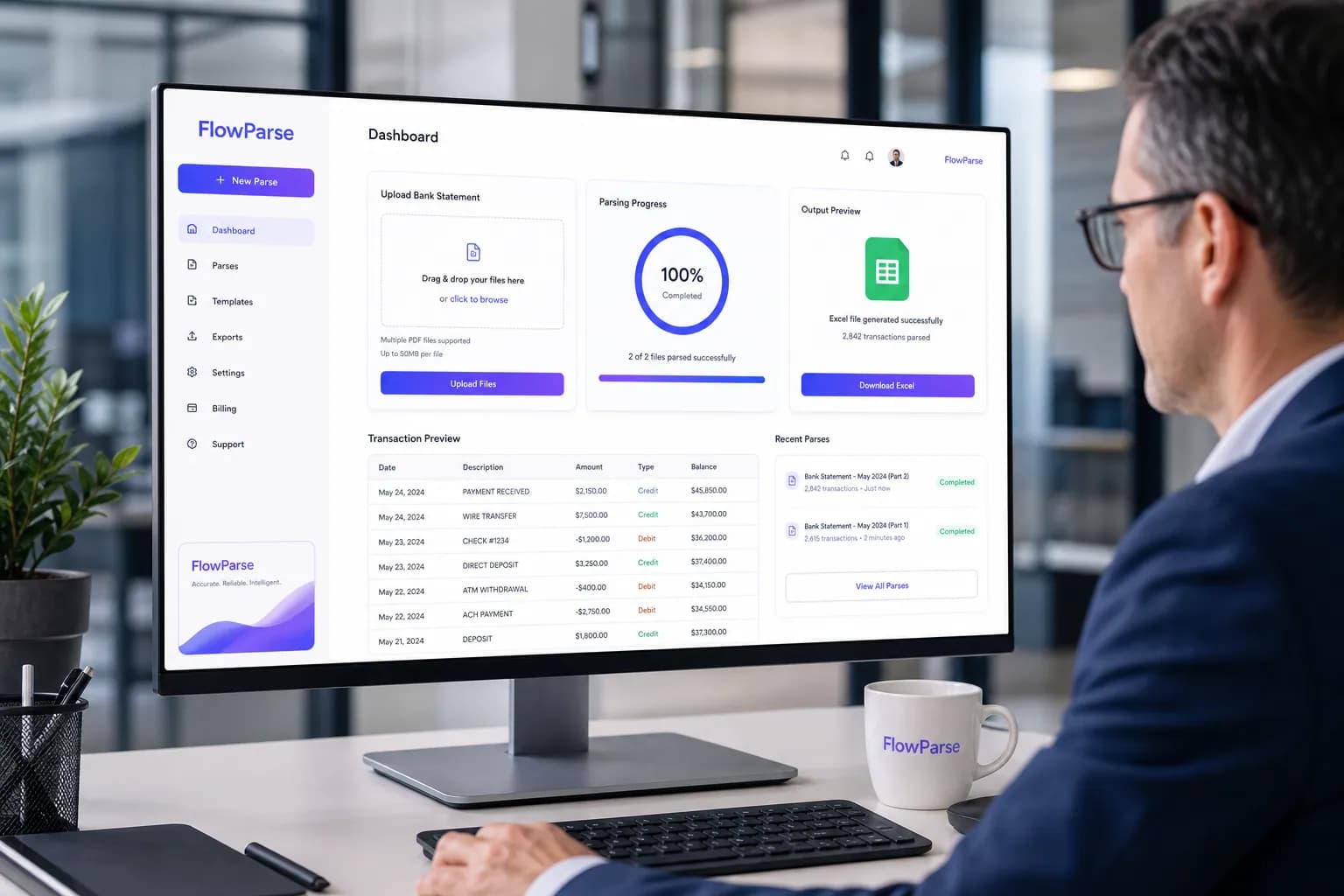 Accountants using FlowParse AI to automate invoice processing
